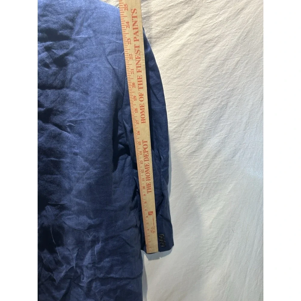 Lauren Ralph Lauren Mens 43R 100% Linen Blazer Blue Two Button Sport Coat Macys
